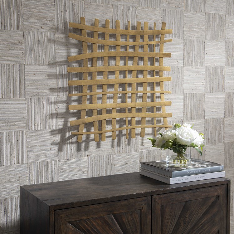 Gridlines Metal Wall Decor, Gold | Uttermost