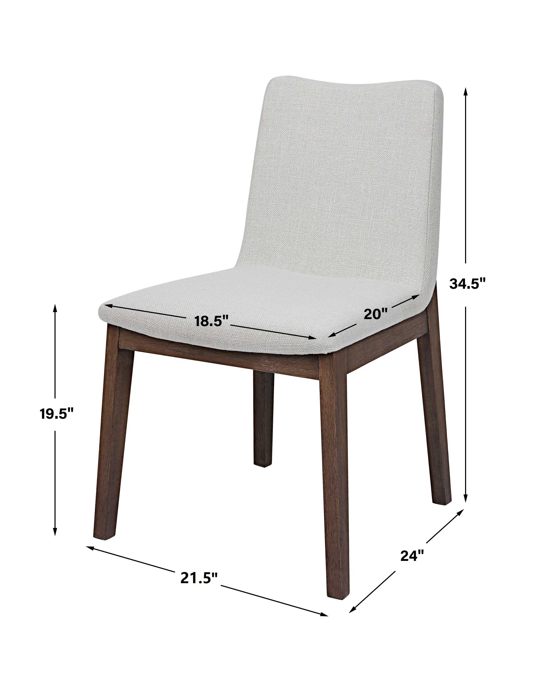 Delano Armless Chair, Walnut, 2 PER BOX, Priced Each | Uttermost
