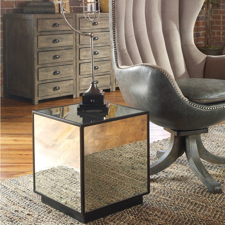 Matty Mirrored Cube Table Uttermost, Mirrored Cube Table Uk