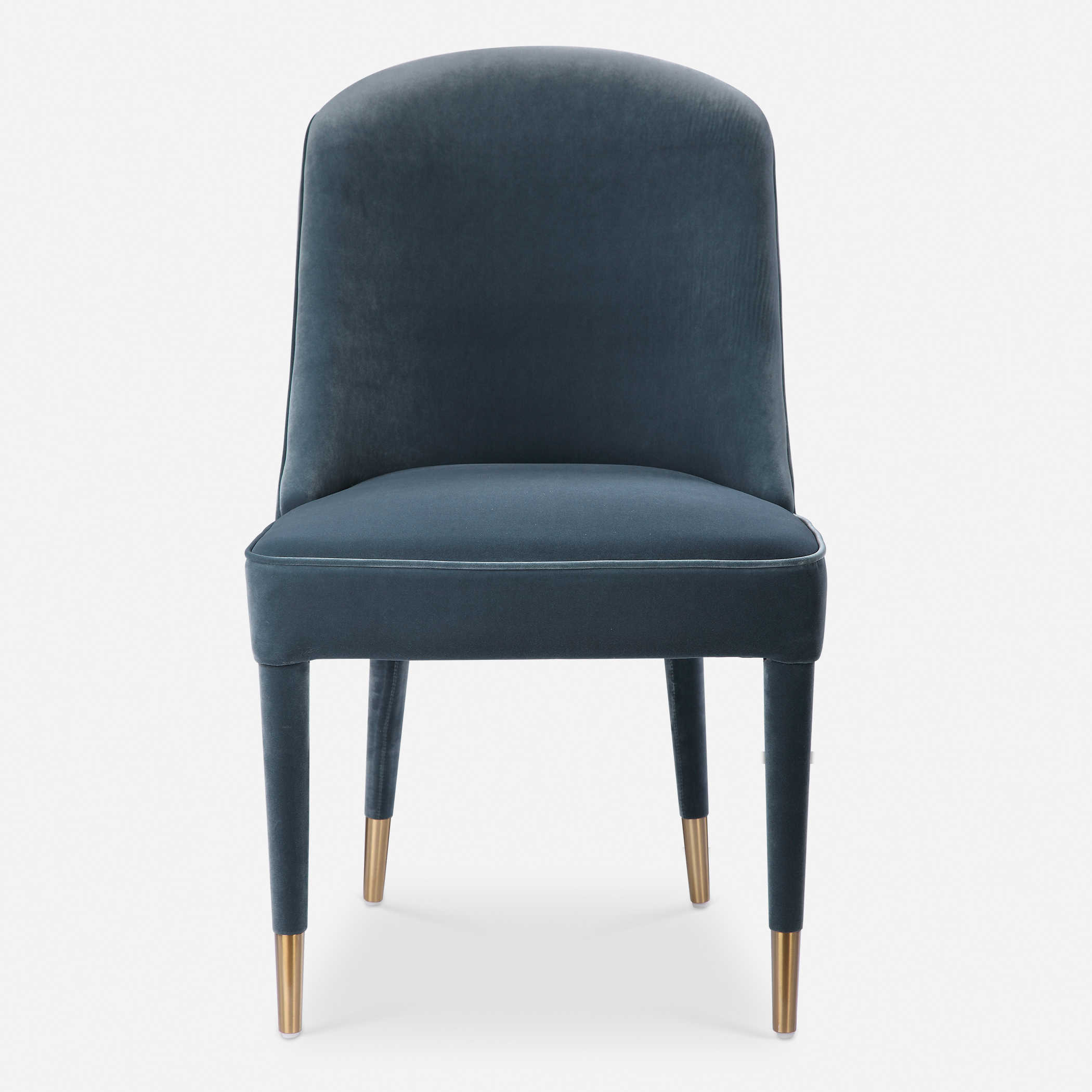 armless chair blue