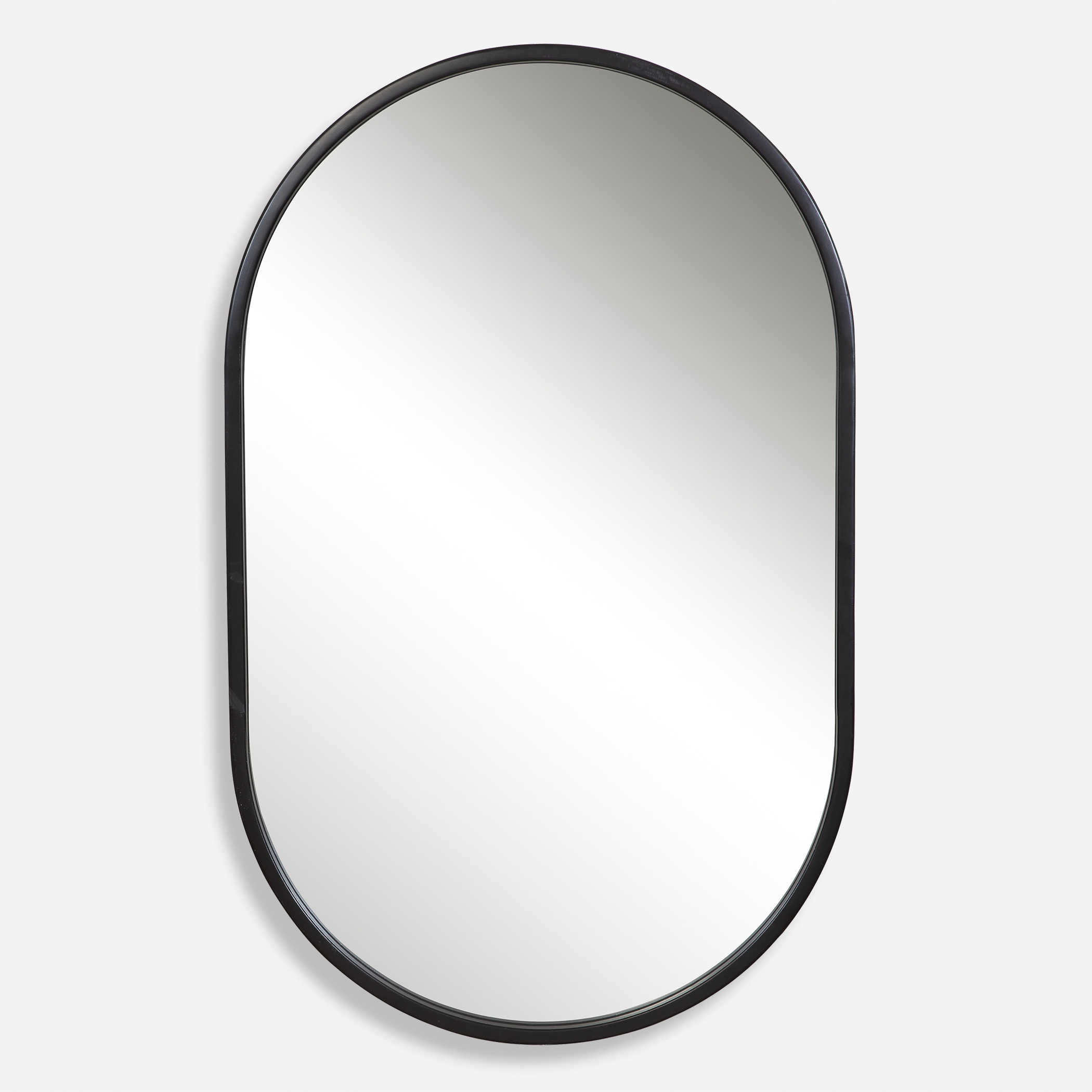 Varina Oval Mirror, Black | Uttermost