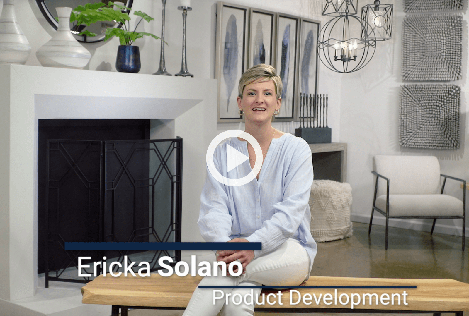 Ericka Solano in Product Development showcases our Modern Coastal Collection from our High Point Market Showroom