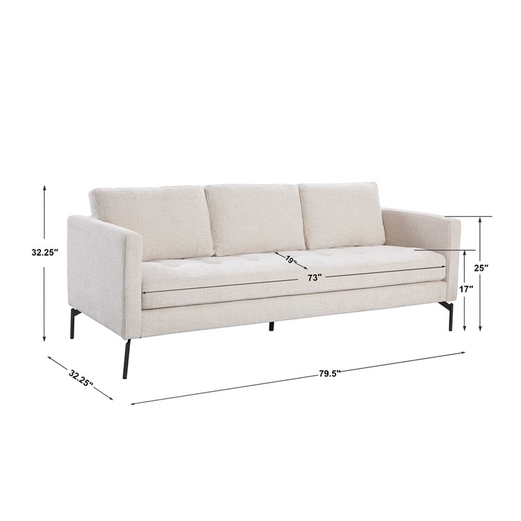 Ventura Sofa - Ivory Chenille | Uttermost