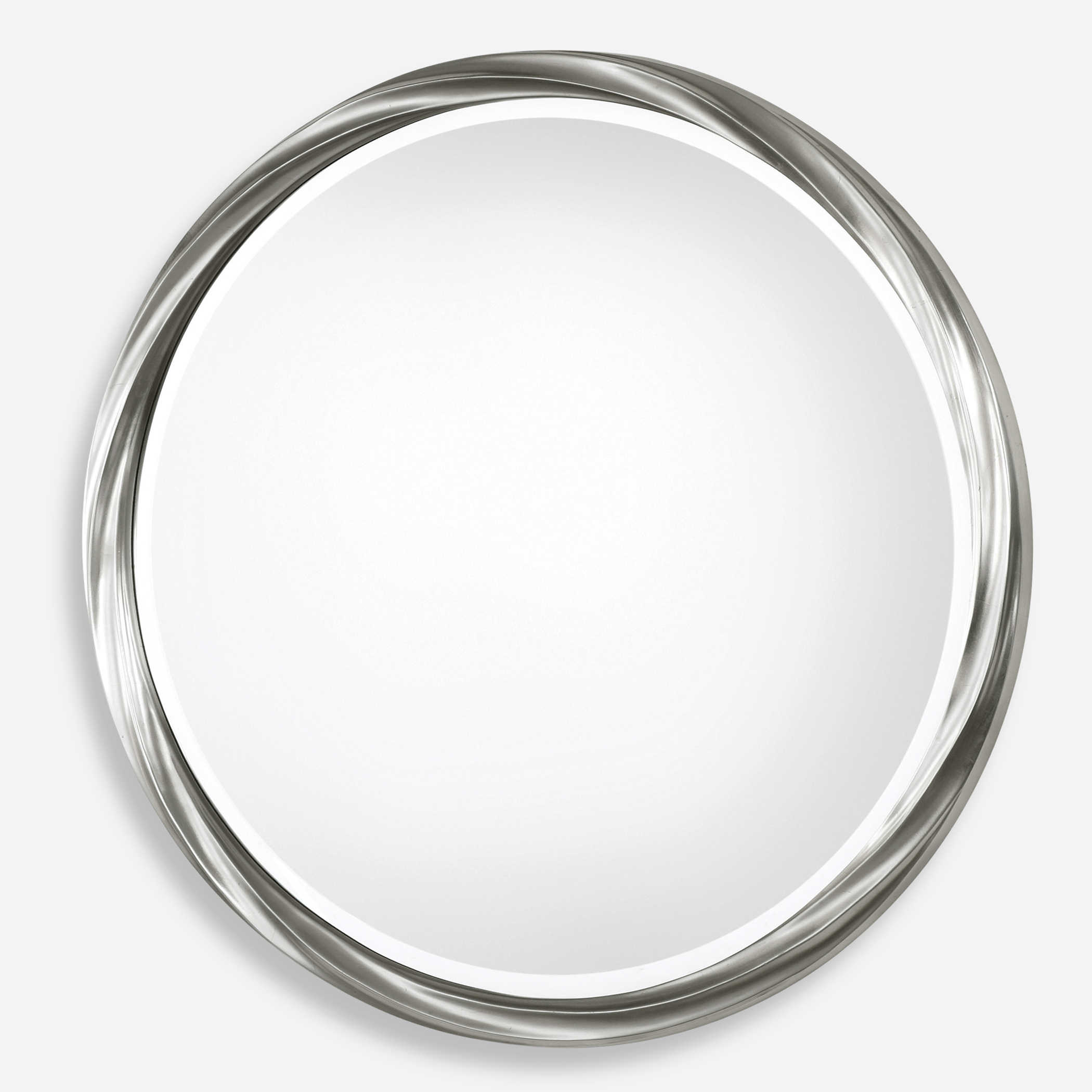 Uttermost 09278 Orion Metallic Silver Leaf Finish 36 Round Mirror