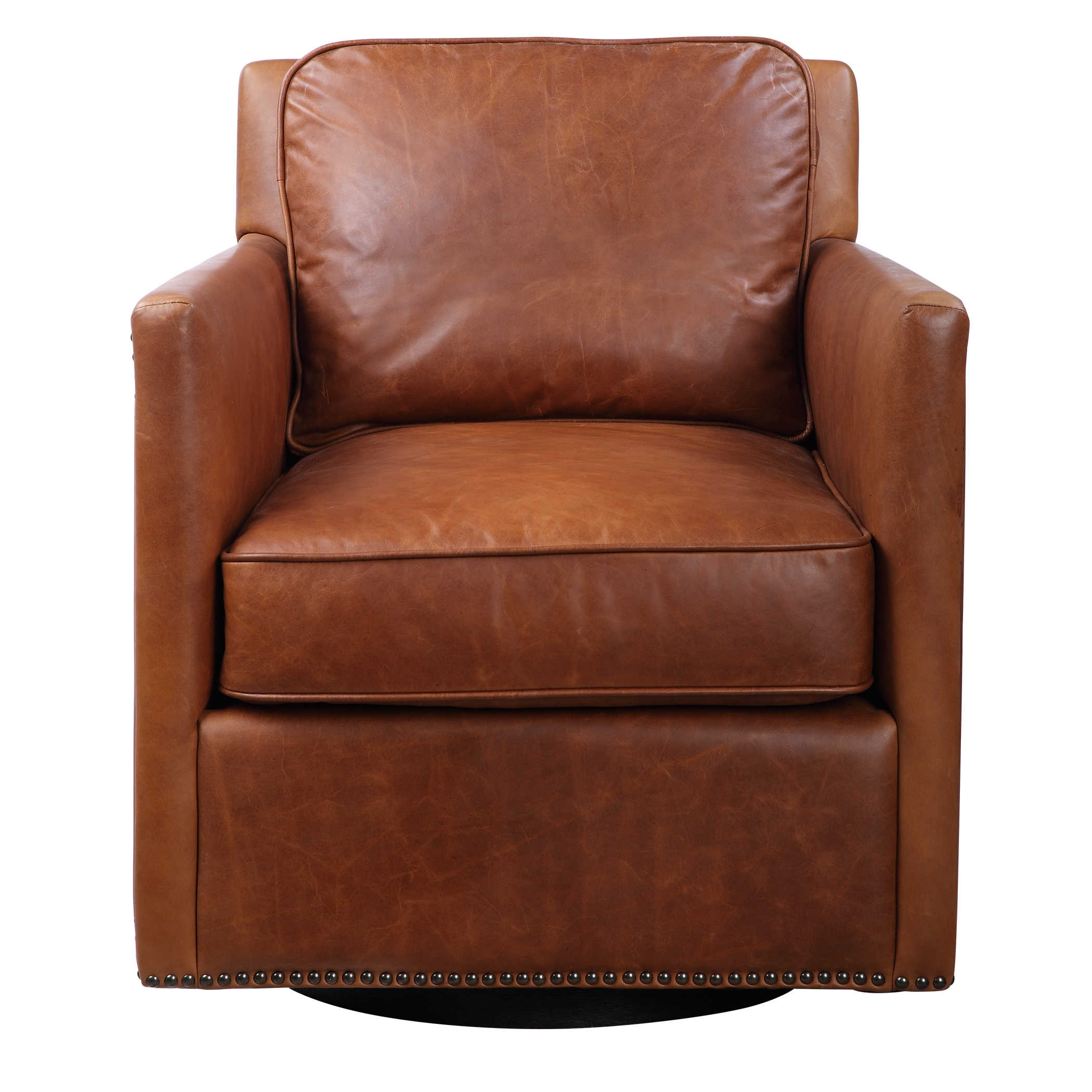 Roosevelt Swivel Chair Uttermost, Leather Swivel Rocker