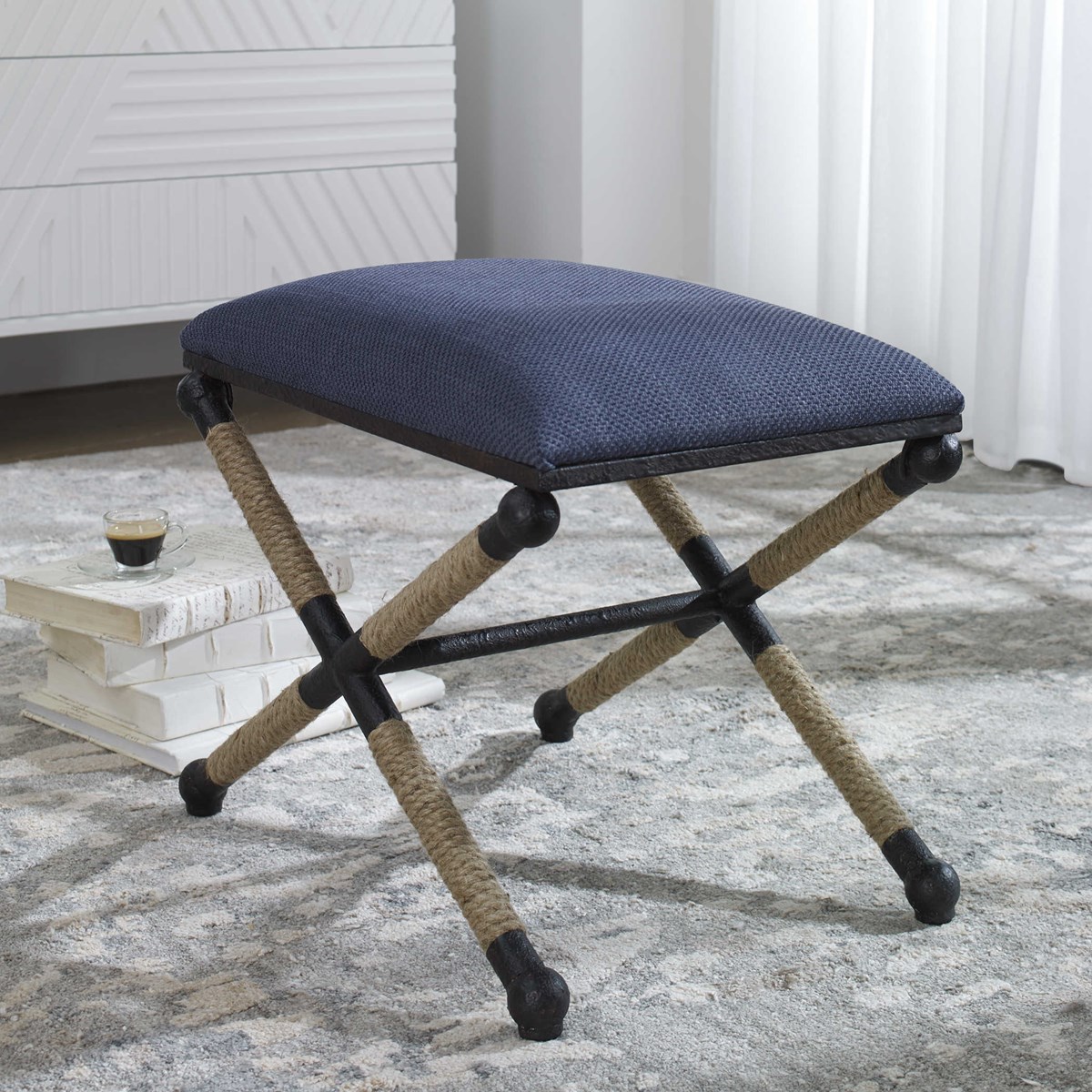 Firth Small Bench, Navy | Uttermost